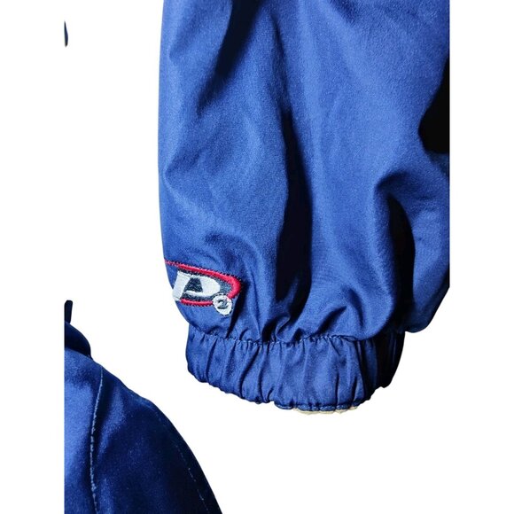 Notre Dame Vtg P2 Reversible Beige Fleece Navy Blue Nylon Pullover Jacket XL - Picture 5 of 12